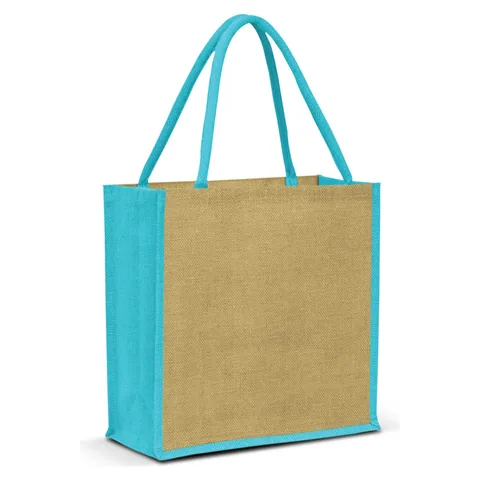 Monza Jute Tote Bag lblue