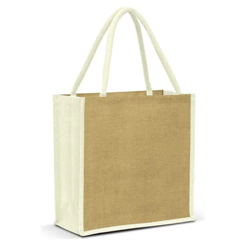 Monza Jute Tote Bag in white