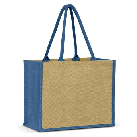 Torino Jute Tote Bag blue