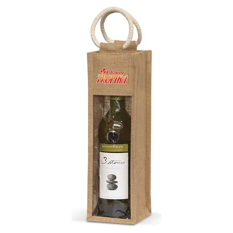 Serena Jute Wine Carrier in natural