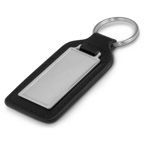 Baron Leather Key Ring - Rectangle in black