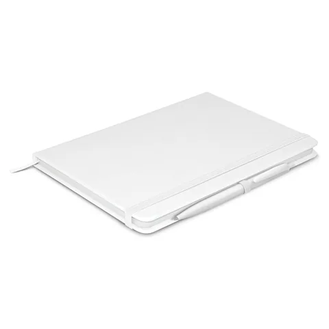Omega Notebook With Pen in white