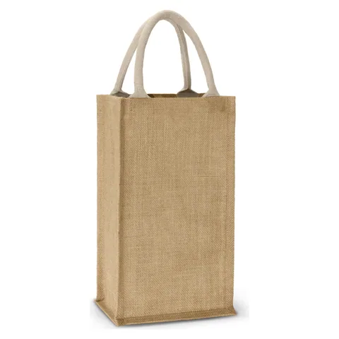 Donato Jute Double Wine Carrier in natural