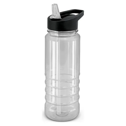 Triton Bottle - Black Lid in clear