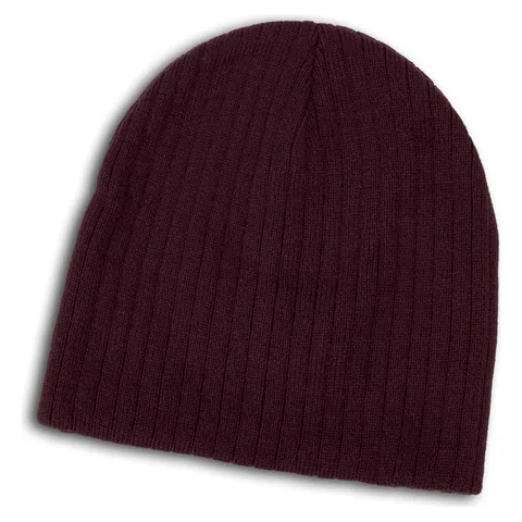 Nebraska Cable Knit Beanie red
