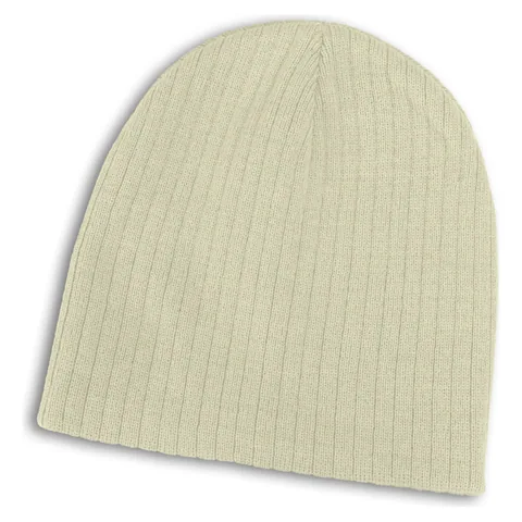Nebraska Cable Knit Beanie in white