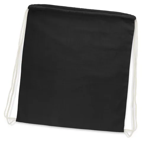 Cotton Drawstring Backpack black