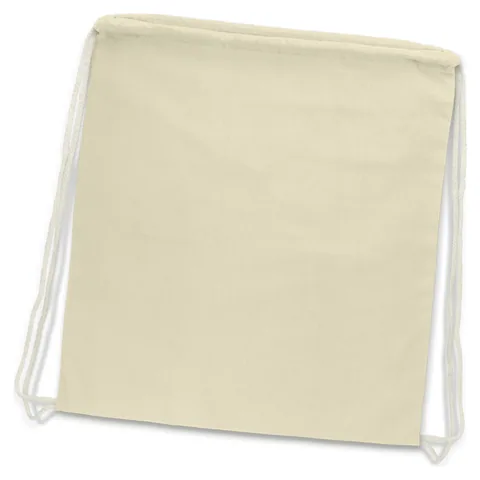Cotton Drawstring Backpack in natural