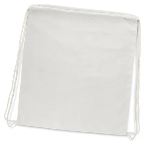 Cotton Drawstring Backpack white