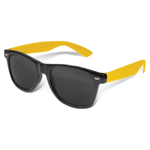 Malibu Premium Sunglasses - Black Frame in yellow