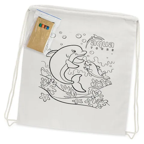 Cotton Colouring Drawstring Backpack