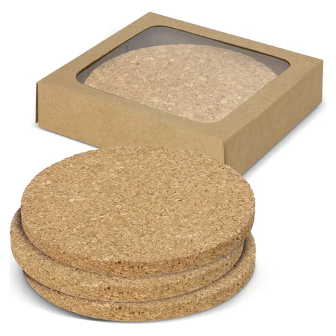 Oakridge Cork Coaster Round - Set of 4 in natural