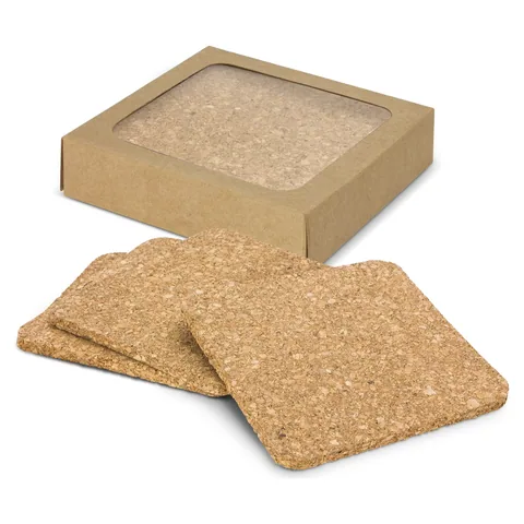 Oakridge Cork Coaster Square - Set of 4 in natural