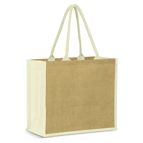 Modena Jute Tote Bag in white