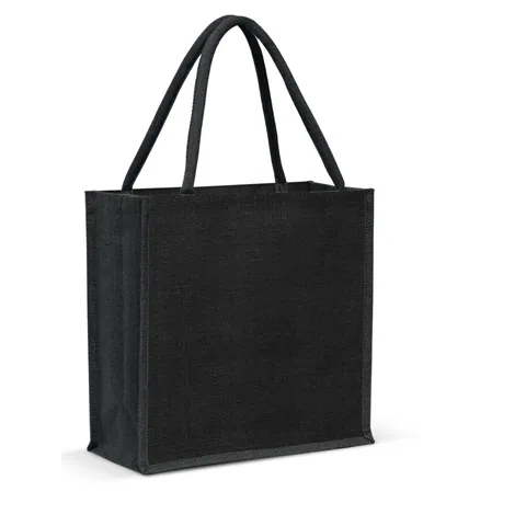 Monza Jute Tote Bag - Colour Match black
