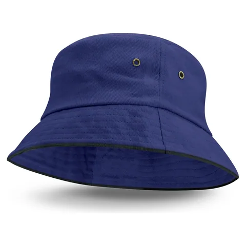 Bondi Bucket Hat - Black Sandwich Trim blue