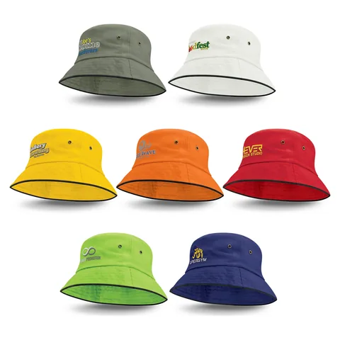 Bondi Bucket Hat - Black Sandwich Trim