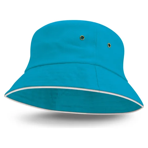 Bondi Bucket Hat - White Sandwich Trim lblue