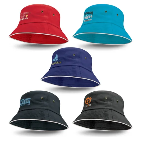 Bondi Bucket Hat - White Sandwich Trim