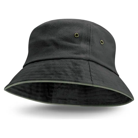 Bondi Bucket Hat - Coloured Sandwich Trim in grey
