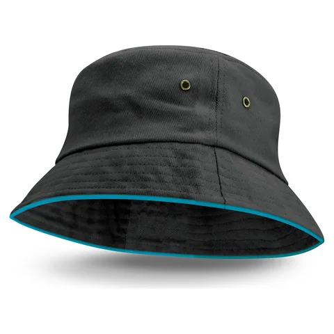 Bondi Bucket Hat - Coloured Sandwich Trim lblue