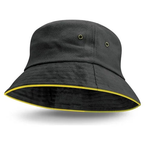 Bondi Bucket Hat - Coloured Sandwich Trim yellow