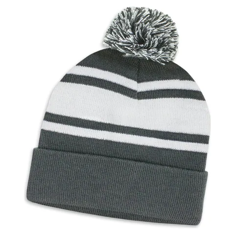 Commodore Beanie with Pom Pom in grey