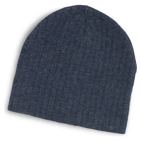 Nebraska Heather Cable Knit Beanie blue