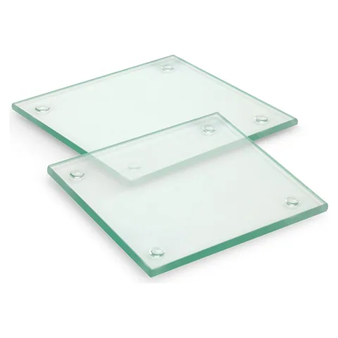 Venice Glass Coaster - Set of 2 - Square in clear