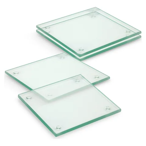 Venice Glass Coaster - Set of 4 - Square in clear