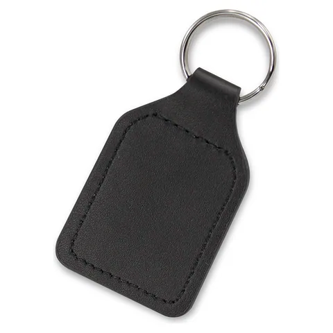 Prince Leather Key Ring - Square in black