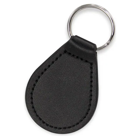 Prince Leather Key Ring - Round in black