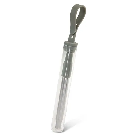 Telescopic Straw with Case in grey