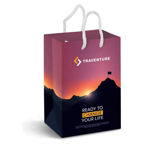Small Laminated Paper Carry Bag - Full Colour