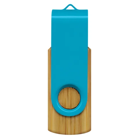 Helix 4GB Bamboo Flash Drive lblue