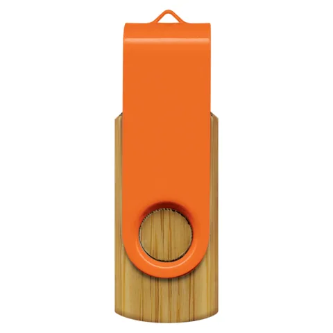 Helix 4GB Bamboo Flash Drive orange