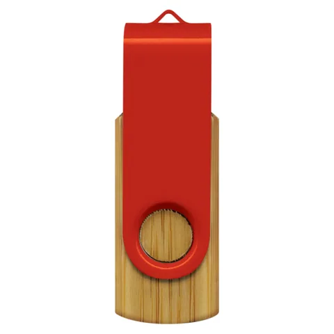 Helix 4GB Bamboo Flash Drive red