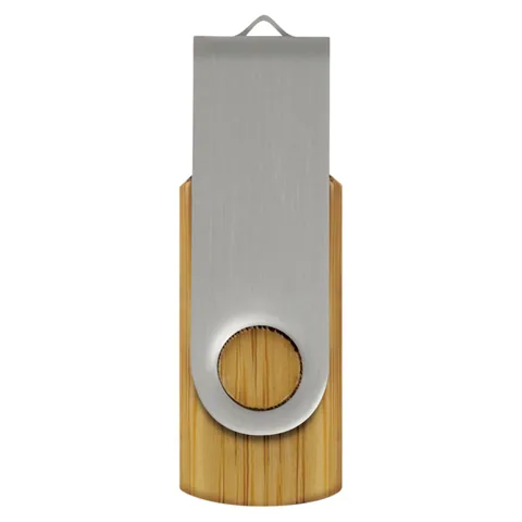 Helix 4GB Bamboo Flash Drive in silver