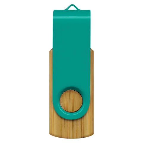 Helix 4GB Bamboo Flash Drive teal