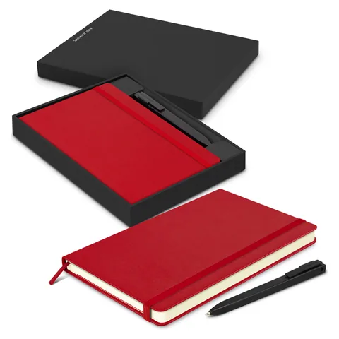 Moleskine Notebook and Pen Gift Set red