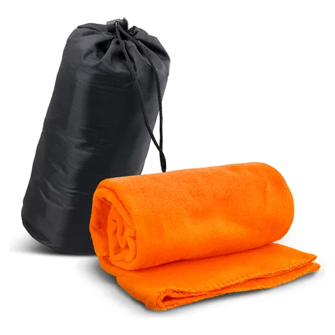 Glasgow Fleece Blanket in Carry Bag in orange