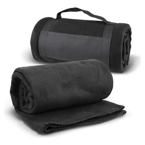 Glasgow Fleece Blanket with Strap black