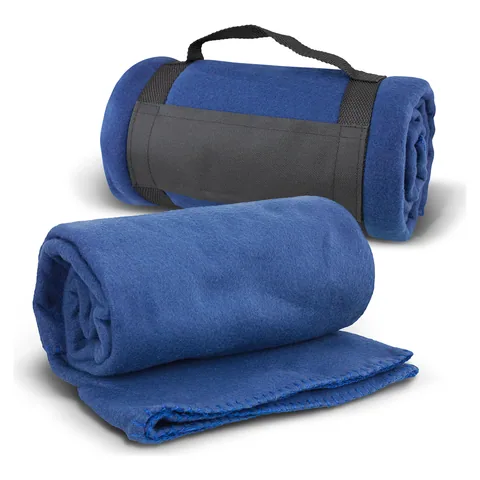 Glasgow Fleece Blanket with Strap blue