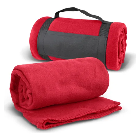 Glasgow Fleece Blanket with Strap red