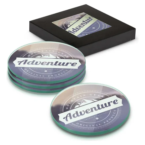Venice Glass Coaster - Set of 4 - Round - Full Colour