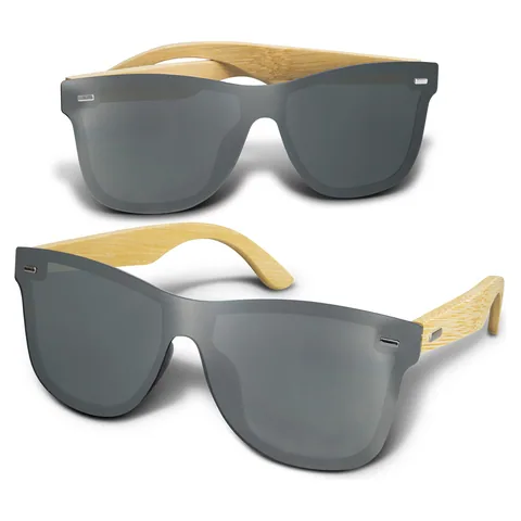 Ryder Mirror Lens Sunglasses - Bamboo in silver
