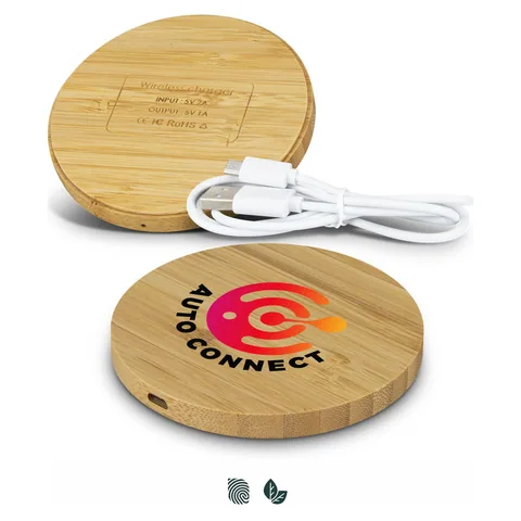 Vita Bamboo Wireless Charger - Round