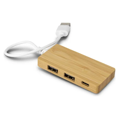 Bamboo USB Hub in natural