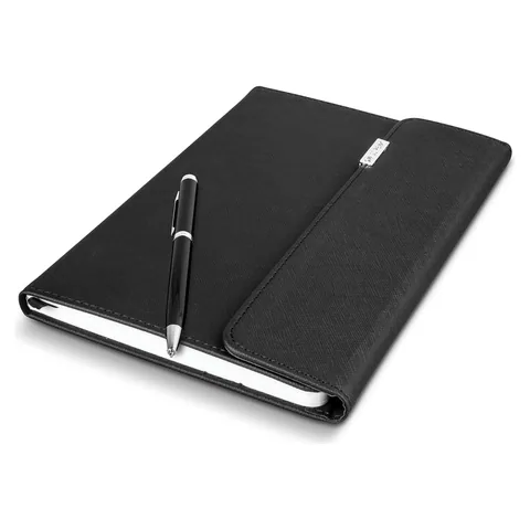 Swiss Peak A5 Notebook and Pen Set in black