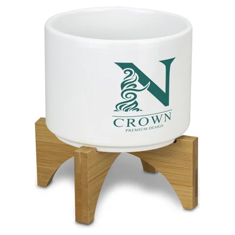 Planter with Bamboo Base